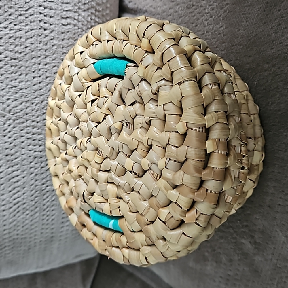 Homemade woven basket from Bahamas